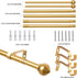 Heavy Duty 3/4" Adjustable Decorative Curtain Rod Set, Gold, for Windows 30 to 80 Inch