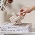 Dneuoir 3-Link Knot Resin Travertine Decor, Coffee Table Decor, Book Shelf Entry Table Decoration, Boho Decorative