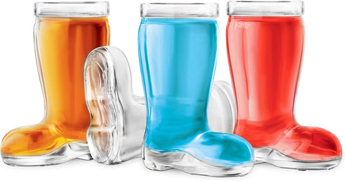 Final Touch Das Boot Shot Glasses, Set of Miniature Cowboy and Cowgirl-Inspired, 1.5oz Capacity