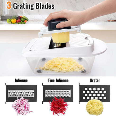 8 All-in-1 Blade Vegetable Chopper Mandoline Slicer with Container, Food Chopper, Onion Chopper, Veggie Cutter
