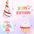 Huray Rayho Birthday Tiered Tray Decor Celebration Wooden Sign Colorful Birthday Party Supplies Make Wish Freestanding
