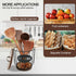 Round Coffee Pods Holder with Wooden Lid and Base, Wire Storage Basket for Home Cafe Bar Countertop Decor (Black)