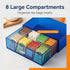 HappyDino Countertop, Acrylic Tea Bag Organizer and Storage Box Stackable Tea Bag Holder with Drawer for Navy Blue