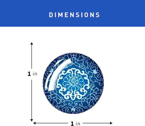 Jolitee Blue and White Chinoiserie Glass Magnets, Strong Decorative Kitchen Refrigerator Magnets, Cute Fridge Magnet