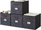 DECOMOMO Storage Baskets 13x15x13 - Storage Cube Bins with Label Holders for Organizing Shelves, 4pcs, Black Pattern