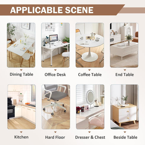 12 24 Inch, 1.5mm LovePads Clear Desk Mat x Thick Clear Table Protector, Waterproof Plastic Table Cover Protector, PVC