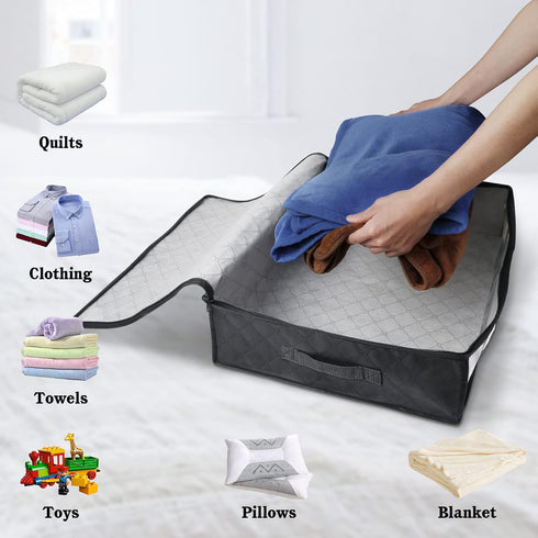 StorageRight 3-Pack Foldable Storage Bins for Clothes, Under Bed Containers for Organizing Clothing, Bedroom, and