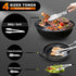 Walfos Stainless Steel Kitchen Tongs for Cooking, BBQ - 7 ,9, 12 and 14 Inch,Set of 4 Heavy Duty Locking Metal Food Tongs Non-Slip Grip by Walfos