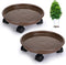 Skelang 2 Packs 11.8" Plant Pallet Caddy Plant Stand with Lock Wheels, Round