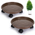 Skelang 2 Packs 11.8" Plant Pallet Caddy Plant Stand with Lock Wheels, Round