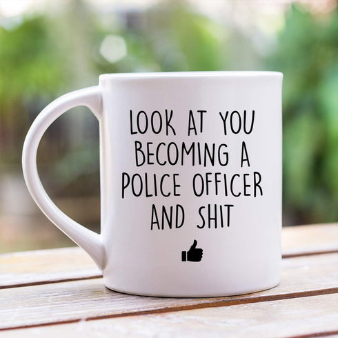 YouNique Designs Police Coffee Cup, 11 Ounce, Police Academy Graduation Gifts, Police Officer Gifts