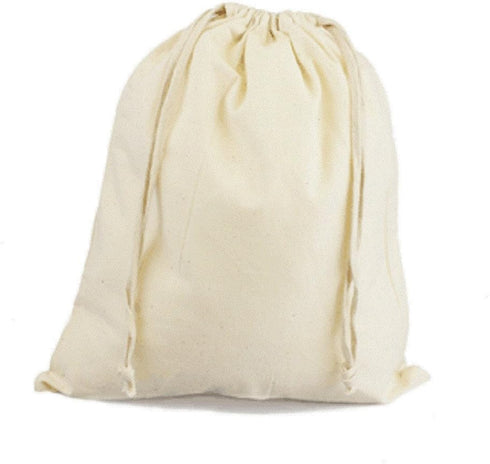 ToteBagFactory Cotton Drawstring Muslin Pouches - Drawstring Favor Bags (Pack of 12) (10" x 12")