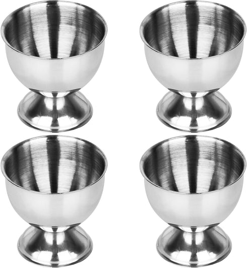 Anwenk Stainless Steel Egg Cup Tray - Soft Boiled Egg Holder Stand, Dishwasher Safe (4 Packs)