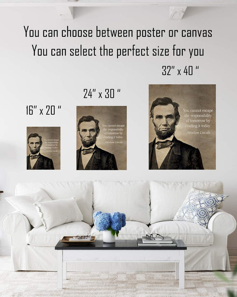 Abraham Lincoln Historic Quote Wall Art Decor, Unframed 16x20 Inch Poster, Motivational Print, Inspirational Gift