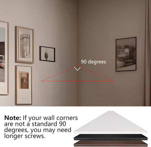 evron Point,Set 2 Corner Mounting Shelf,Easy to Install Wall Corner Shelf,Aluminum Material Shelves with Bendable