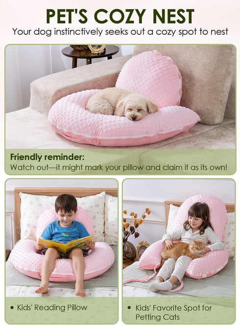 INSEN Reading Pillow with Back Support, Sit Up Bed Pillow for Reading, Nursing & Relaxation, for Adults, Moms and Kids