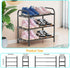 3 Closet,Slim Expandable Shoe Rack, Tier Adjustable Shoe Organizer Shelf for Narrow Black Metal Free Standing Shoe Rack