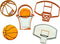 BASKETBALL COOKIE CUTTERS - American Hoops Sport Basketball Game Hoop and Backboard Cookie Cutters (3 Pack)