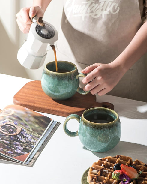Set 4- 20 Oz Large Coffee Mugs of Ceramic Jumbo Mugs with Handle for Latte, Cereal, Tea, Cocoa, Milk, Thanksgiving