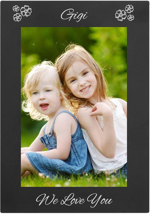 CustomGiftsNow Gigi - We Love You Engraved Anodized Aluminum Family Photo Picture Frame