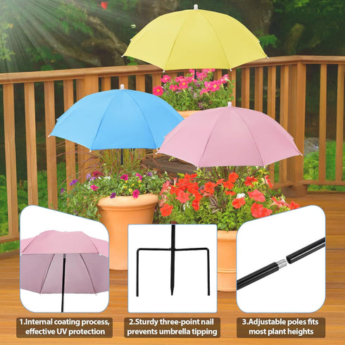 YOSN 19.6''-35.4'' Plant Umbrellas for Outdoor Plants, Plant Shades for Outdoor Plants Adjustable Height