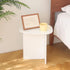 AWASEN White Side Table, Small Triangle End Table Living Room, Modern Accent Table with Unique Tabletop, Mini Bedside