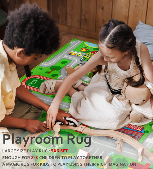 5' 6'6" Yincimar Kids Carpet Playmat Car Play Rug City Life Traffic Road Kids Rug x Large Children Educational & Game
