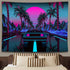 Ine Ive Car Tapestry 1980s Science Fiction Super Sports Car Tapestries 80x60inch for Home Decoration Art