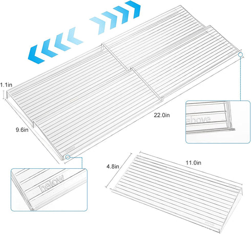 4 11'' 22'' Spice Organizer for Drawer, Pcs Clear Acrylic Drawer Seasoning Organizer, Expandable From to Spice Drawer