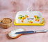 Lemon Butter Dish With Lid For Countertop Yellow Ceramic Butter Dish Large Butter Dish With Cover Butter Tray Painted Butter Holder Le Creuset Butter Dish