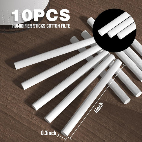Humidifier Cotton Sticks Filter Replacement, Refill Sticks Filter Replacement Wicks for Cool Mist Humidifier Portable Diffuser USB Mini Humidifier(4 Inches,10 Pieces) by SZO