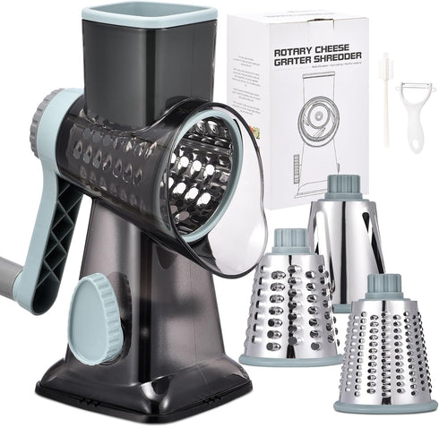 Rotary Cheese Grater with Handle Kitchen Shredder Slicer Grater Slicer Ice Shaver