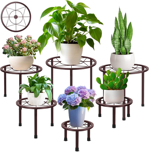 Sbosbo 6 Pack Metal Plant Stands, Heavy Duty Plant Stand for Indoor