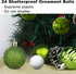 Lime Green 2.5" Christmas Balls, Shatterproof Hanging Ornaments for Tree Decoration, Set of 24pcs