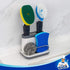 MR.SIGA Kitchen Sink Caddy, Organizer Sponge Brush Holder with Drip Tray, White & Gray