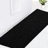 Upgrade Luxury Black Bathroom Rug Mat, 17"x47.5", Ultra Soft Thick Absorbent Non-Slip Chenille