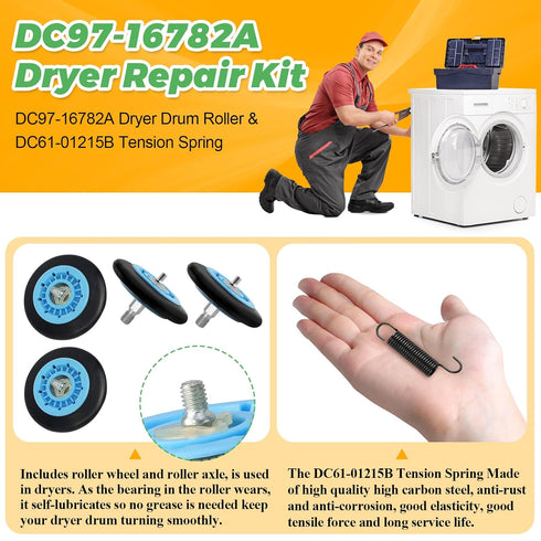 Samsung Dryer Repair Kit Fit for DV42H5000EW/A3 DV45H7000EW/A2 DV48H7400EW/A2 DV42H5200EP/A3 DV40J3000EW/A2
