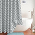 Biscaynebay Extra Long Textured Fabric Shower Curtains 72" W x 84" L, Silver Grey Morocco Pearl Printed Luxury