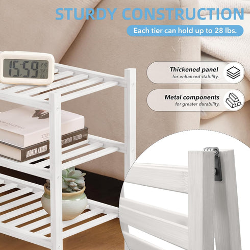 3 Closet, Bathroom27 x11 x20 3 Tier Bamboo Shoe Rack Storage Organizer for Multifunctional Stackable Free Standing Shoe