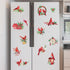 AnyDesign 12Pcs Christmas Refrigerator Magnets, Cardinal Holly Decorative Stickers for Indoor Outdoor Decor