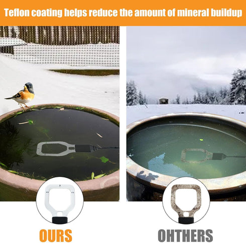 500W Kardeep Bird Bath Heater, Cast Aluminum Submergible Stock Tank Heater De-icer Thermostatic Control Chicken Water