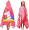 Unicorn Beach Towel Red Polyester Camping Towels for Girls Kids Beach Blanket