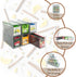 AZEZO 6-Pack 6 Tea Bag Drawers Organizer - Clear Plastic Drawer Tea Bag Holder; Stackable & Portable; Wider Size;