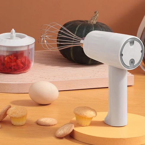 3 Speed Electric Hand Mixer, Portable Whisk Milk Foam Maker, Handheld Electric Mixer with Chopper for Home