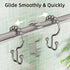 Amazer Shower Curtain Rings - Rust-Resistant Metal Double Hooks for Bathroom Shower Curtain Rod, Chrome, Set of 12