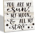 SUSZDOU Family Sign, You Are My Sun, My Moon, & All My Stars,