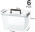 Citylife 6 Packs 6 QT Plastic Storage Bins - Clear Storage Box with Latching Lids, Stackable Containers for Organizing