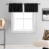 DONREN 12 Inches Long Black Valances - 2 Panels Blackout Window Valances with Rod Pocket for Basement