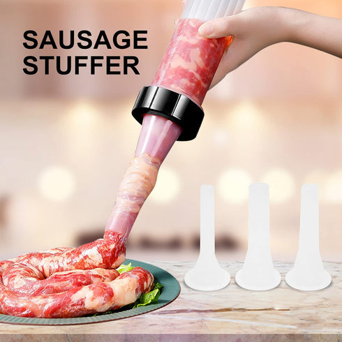 Hoypeyfiy 3 Homemade Sausage Maker Kitchen Sausage Stuffer Tool Manual Meat Filling Machine with Stuffing Tubes
