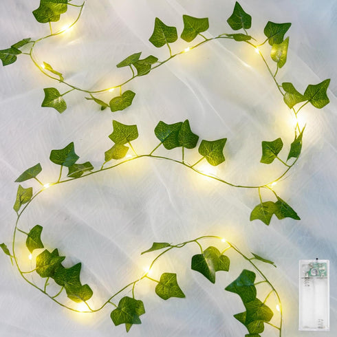 suddus Fake Vines with Lights Battery Operated, 20 LED 6.56FT Ivy Garland
